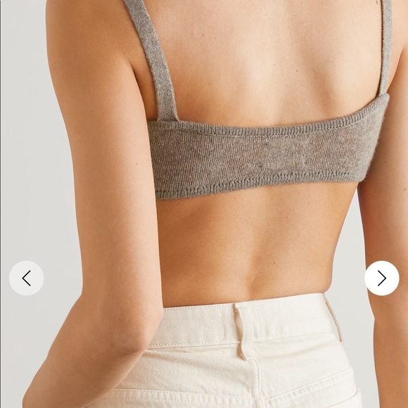 KHAITE Eda knitted cashmere Bra bralette powder barley NEW - Picture 4 of 8